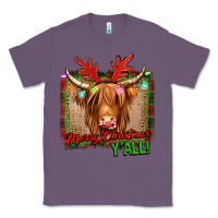 Lavender merry christmas y'all highland cow Classic Tee - Jasminsmagicworld