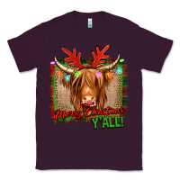 Plum merry christmas y'all highland cow Classic Tee - Jasminsmagicworld