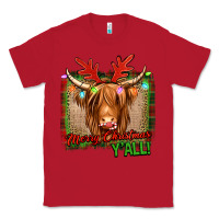 Red merry christmas y'all highland cow Classic Tee - Jasminsmagicworld