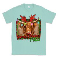 Seafoam merry christmas y'all highland cow Classic Tee - Jasminsmagicworld