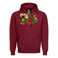 Burgundy christmas  teacher Zipper Hoodie - MaliasSmallBusiness