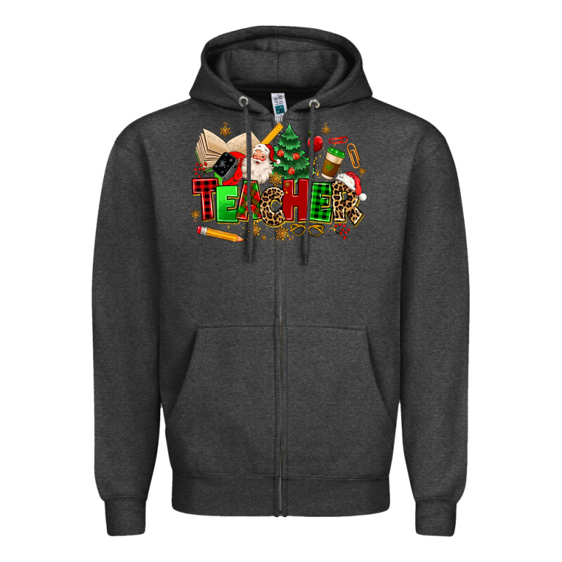 Christmas  Teacher Zipper Hoodie by MaliasSmallBusiness | Teevron