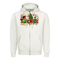 Oatmeal Heather christmas  teacher Zipper Hoodie - MaliasSmallBusiness