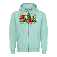 Seafoam christmas  teacher Zipper Hoodie - MaliasSmallBusiness