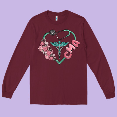 Cma  Heart Long Sleeve Tee Designed By Maliassmallbusiness