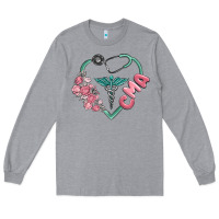 Heather Grey cma  heart Long Sleeve Tee - MaliasSmallBusiness