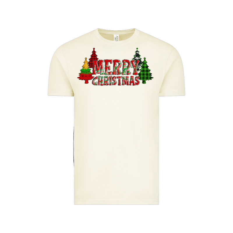 Merry Christmas Glitter Plaid Trees Vintage Tee by AdoDesignShop | Teevron