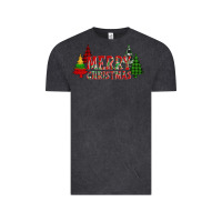 Vintage Black merry christmas glitter plaid trees Vintage Tee - AdoDesignShop