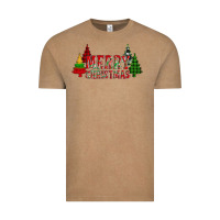 Vintage Coffee merry christmas glitter plaid trees Vintage Tee - AdoDesignShop
