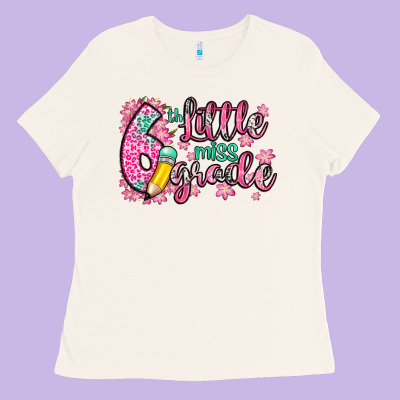 Little Miss 6th Grade Ladies Tee Designed By Zillion Design Studio