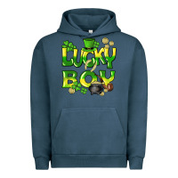 Pigment Midnight Navy Lucky Boy St. Patrick's Day Urban Hoodie - HowdyJamesFarm
