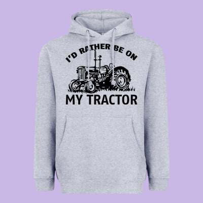 I D Rather Be On My Tractor Heavyweight Hoodie Designed By Bettercallsaul