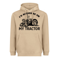 Mushroom I D Rather Be On My Tractor Heavyweight Hoodie - Bettercallsaul