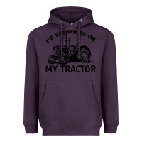 Plum I D Rather Be On My Tractor Heavyweight Hoodie - Bettercallsaul