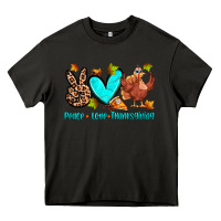 Asphalt peace love thanksgiving Heavy Core Tee - Zillion Design Studio