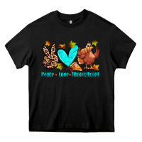 Black peace love thanksgiving Heavy Core Tee - Zillion Design Studio