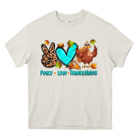 Cream peace love thanksgiving Heavy Core Tee - Zillion Design Studio