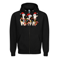 Black christmas three cows Zipper Hoodie - MaliasSmallBusiness