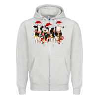 Christmas Three Cows Zipper Hoodie | Teevron