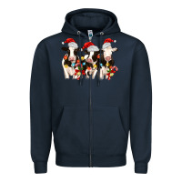 Navy christmas three cows Zipper Hoodie - MaliasSmallBusiness