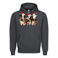 Smoke christmas three cows Zipper Hoodie - MaliasSmallBusiness