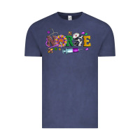 Vintage Denim mardi gras nurse leopard cowhide glitter Vintage Tee - Artiststas