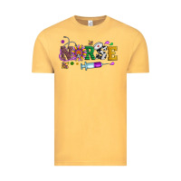 Vintage Mustard mardi gras nurse leopard cowhide glitter Vintage Tee - Artiststas