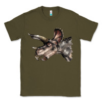Army Green Triceratops Horridus Face Classic Tee - LillyAllenDesigns