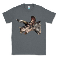 Charcoal Heather Triceratops Horridus Face Classic Tee - LillyAllenDesigns