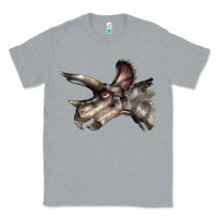 Heather Grey Triceratops Horridus Face Classic Tee - LillyAllenDesigns