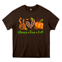 Chocolate Brown peace love fall Heavy Core Tee - Zillion Design Studio