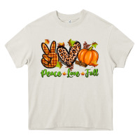 Cream peace love fall Heavy Core Tee - Zillion Design Studio