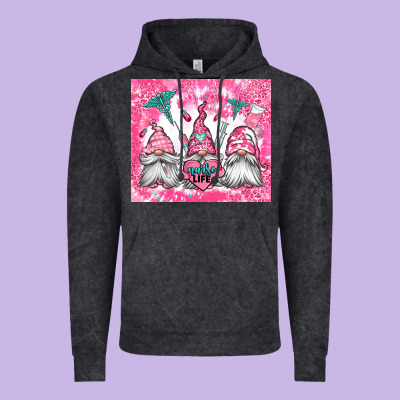 Nurse Life Gnomes Vintage Hoodie Designed By Jasminsmagicworld