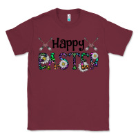 Burgundy Happy Easter Classic Tee - CowhideDigitalArt