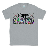 Heather Grey Happy Easter Classic Tee - CowhideDigitalArt