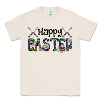 Natural Happy Easter Classic Tee - CowhideDigitalArt