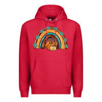 Cardinal Rainbow Thankful with Gemstone Premium Hoodie - texasbilliewilder