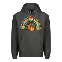 Charcoal Heather Rainbow Thankful with Gemstone Premium Hoodie - texasbilliewilder