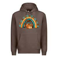 Coffee Rainbow Thankful with Gemstone Premium Hoodie - texasbilliewilder