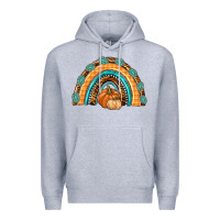 Heather Grey Rainbow Thankful with Gemstone Premium Hoodie - texasbilliewilder