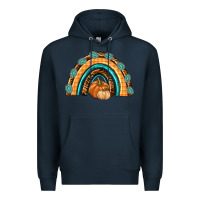 Navy Rainbow Thankful with Gemstone Premium Hoodie - texasbilliewilder