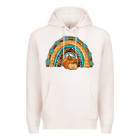 Pale Pink Rainbow Thankful with Gemstone Premium Hoodie - texasbilliewilder