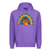 Purple Rainbow Thankful with Gemstone Premium Hoodie - texasbilliewilder