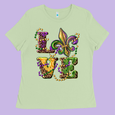 Love Fleur De Lis Ladies Tee Designed By Ranaportraitstore