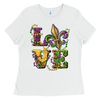 White love fleur de lis Ladies Tee - RanaPortraitStore