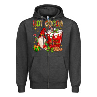 Charcoal Heather Christmas gnome hot cocoa Zipper Hoodie - MaliasSmallBusiness
