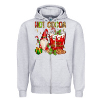 Heather Grey Christmas gnome hot cocoa Zipper Hoodie - MaliasSmallBusiness