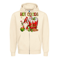 Sandshell Christmas gnome hot cocoa Zipper Hoodie - MaliasSmallBusiness