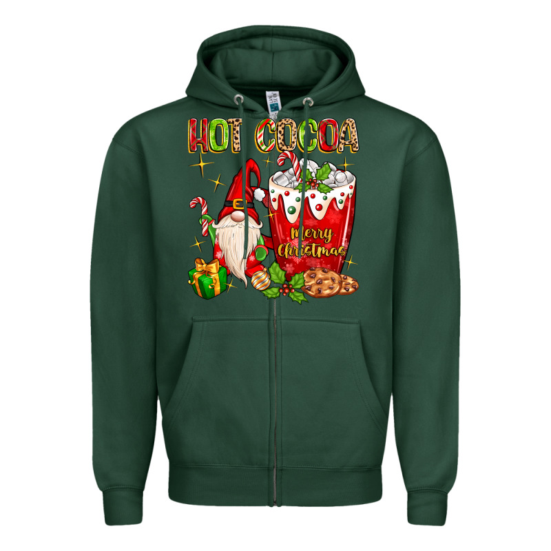 Christmas Gnome Hot Cocoa Zipper Hoodie by MaliasSmallBusiness | Teevron