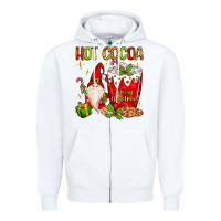 White Christmas gnome hot cocoa Zipper Hoodie - MaliasSmallBusiness